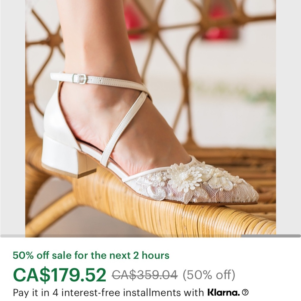 NIB Wedding Shoes - 3D flowers Pointed Toe Block Heel